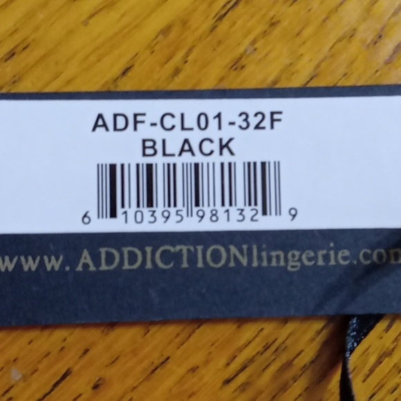 ADDICTION BRA 32F Intimates Womens New UNDERWIRE Black Lingerie - Picture 7 of 8